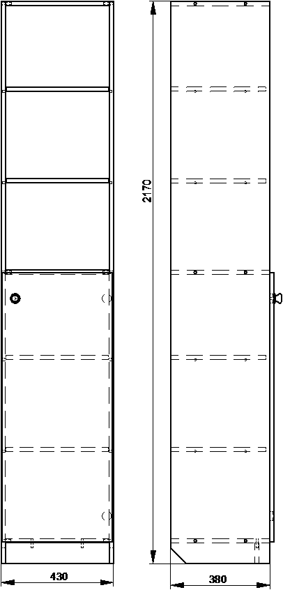 картинка Шкаф узкий на 6 полок (нижние 3 полки закрыты дверью из ЛДСП) от магазина снабжение школ