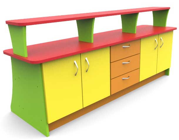 картинка Стеллаж - стол - бар детский игровой СИД-Б3 от магазина снабжение школ