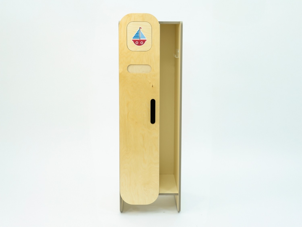 картинка «Детский шкафчик АЛМА» для раздевалок в детский сад. 2-х секционный от магазина снабжение школ