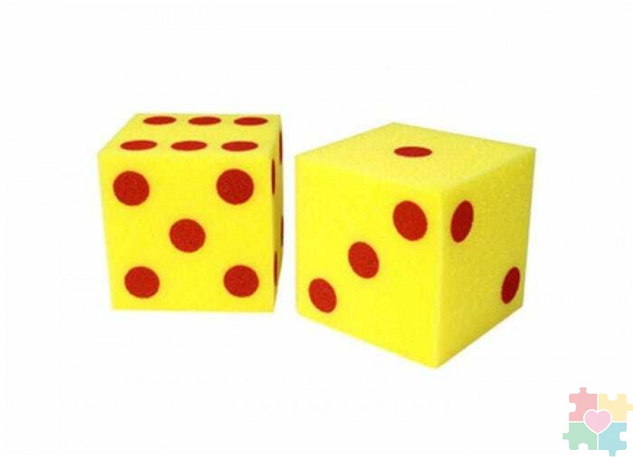картинка Гигантские игровые кубики "Точки"  (12.5см., 2 элемента) от магазина снабжение школ