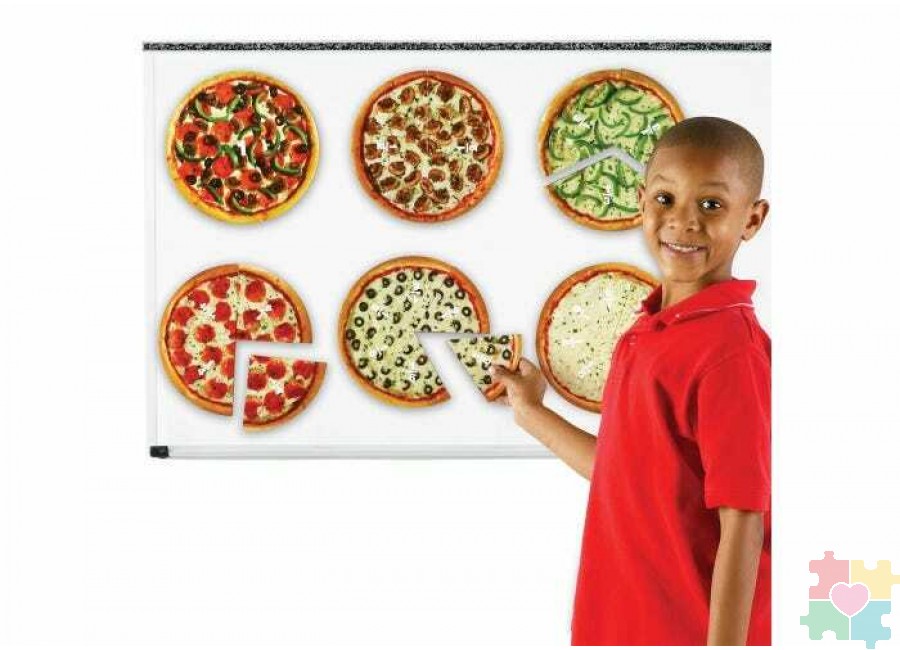 картинка Магнитная игра "Пицца"  (демонстрационный материал для изучения дробей, 24 элемента) от магазина снабжение школ