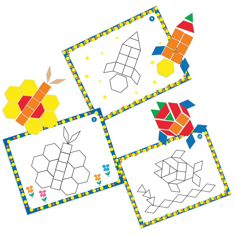 картинка Развивающая игрушка "Мозаика. Цветные узоры СТЕМ" (124 элементов с карточками) от магазина снабжение школ
