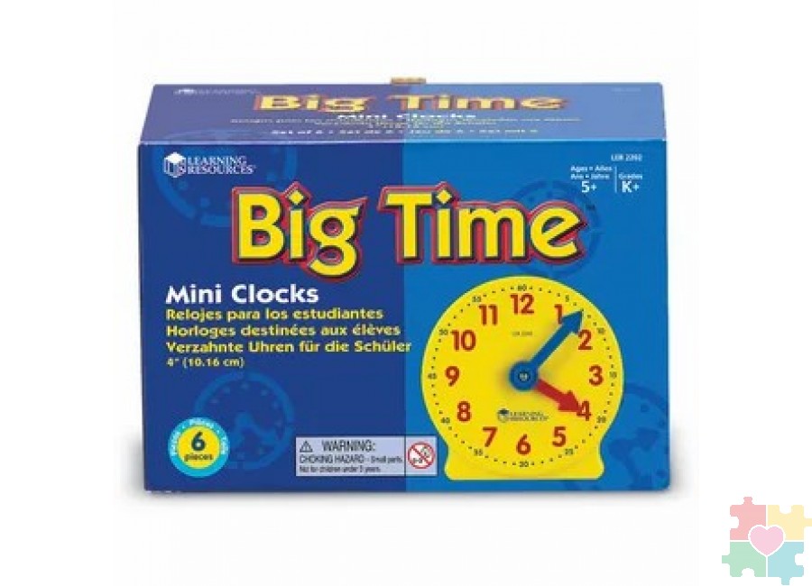 картинка Развивающая игрушка "Учимся определять время. Игрушечные часы малые", большой набор  (комплект для группы до 6 человек, 6  элементов) от магазина снабжение школ