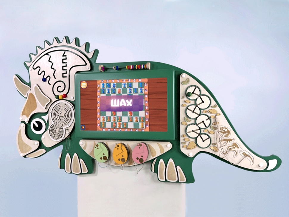 картинка Интерактивный бизиборд «Динозавр Визи» от магазина снабжение школ